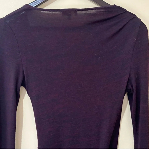 Wilfred| Aritzia| ‘Klum’ Burgundy Space Dye Faux Wrap  Dress Size XS - Picture 7 of 9